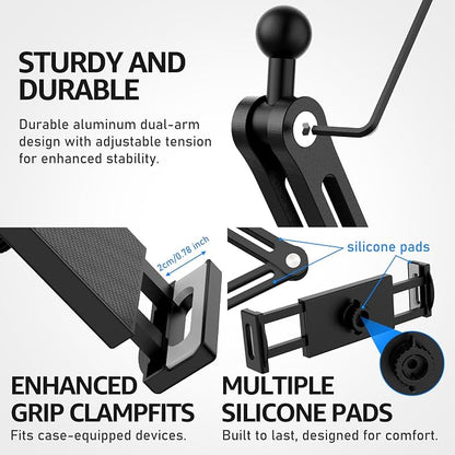 Urmust Tablet Wall Mount Holder for iPad, 360°Rotation Adjustable Tablet Stand Holder with Aluminum Extendable Arm, for iPad mini/Air/Pro/Galaxy Tab/Kindle, All 4.7-13" Phones & Tablets