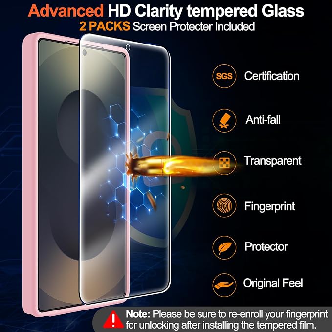 MOZOTER for Samsung Galaxy S25 Ultra Case,[Compatible with MagSafe] Black | [2*Screen Protector][12Ft Military Dropproof]Translucent Anti-Slip Back Slim Shockproof Case for S25 Ultra-Pink