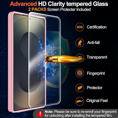MOZOTER for Samsung Galaxy S25 Ultra Case,[Compatible with MagSafe] Black | [2*Screen Protector][12Ft Military Dropproof]Translucent Anti-Slip Back Slim Shockproof Case for S25 Ultra-Pink
