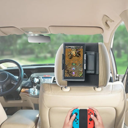 Car Headrest Holder, Swivel Car Headrest Mount Holder for Nintendo Switch & iPad Air, iPad mini and Other Tablets