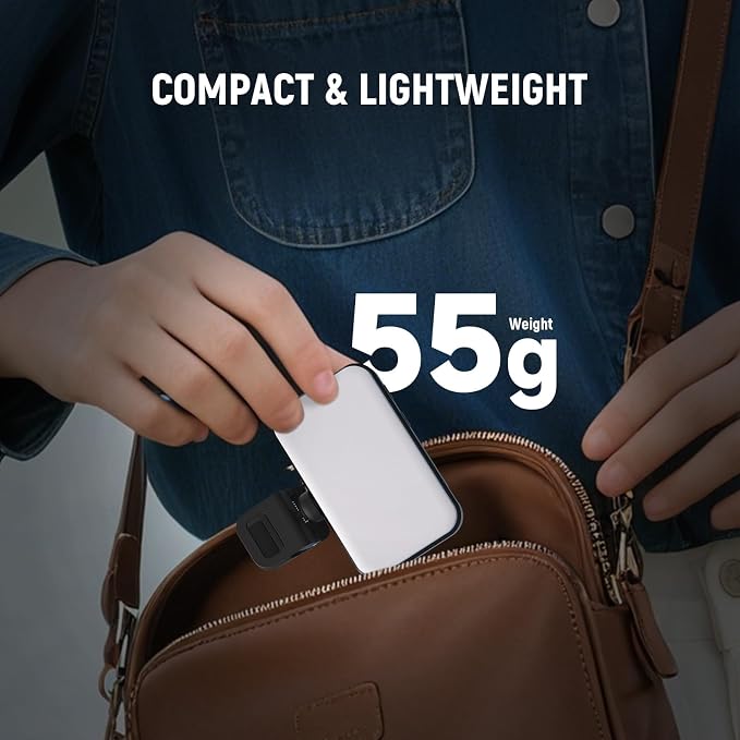 NEEWER Entry Level Version LED Selfie Light, 54 LEDs Plastic Clip on Phone Fill Lighting for iPhone, CRI88 650mAh, Portable for Computer Laptop Webcam Zoom Video Conference Makeup Recording, N8