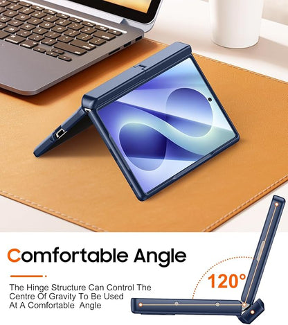SPIDERCASE for Samsung Galaxy Z Fold 8 Case,Built-in [Screen Protector] [Hinge Protection] [Kickstand] Full Body Protective Phone Case for Galaxy Z Fold 8 - Blue