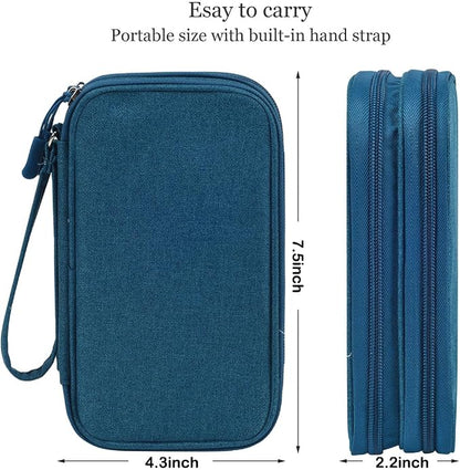 CAAORDKSO Electronics Organizer Travel Case, Water Resistant Cable Organizer Bag Cord Organizer Pouch for Cable, USB, Charger, Phone, Power Bank, Earphone, Electronics Accessories (Dark Green, Medium)