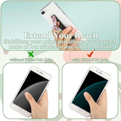 Weewooday 6 Pieces Phone Grip Holder Cell Phone Grip Strap Telescopic Finger Strap Stand Universal Finger Kickstand for Most Smartphones(Floral Color)