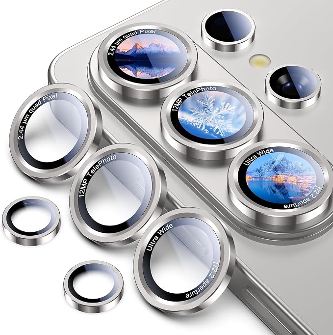 Uyiton for Samsung Galaxy S26 Ultra Camera Lens Protector - [Case-Friendly][Not Easy to Break][Ultra-Thin] Military-Grade Tempered Glass with Aluminum Metal Rear Camera Screen Cover - Grey