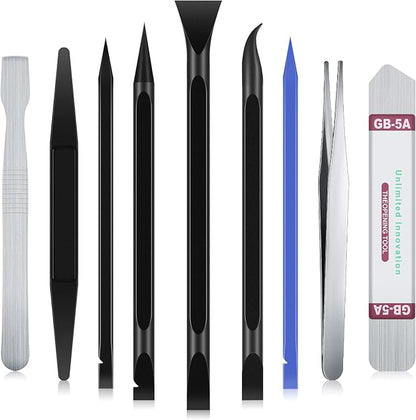 9 Pcs Plastic Scraper Crevice Cleaning Tool Ticket Scratcher Tool Carbon Fiber Non-scratch Scraper for Removing Stickers, Labels, Oil Stains, Food, Dirt