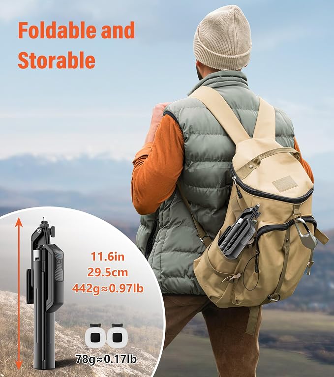 Selfie Stick Phone Tripod - 71 inch Tall Cell Phone Holder with Detachable Wireless Remote and 2 LED Lights for Recording, Video and Picture, Phone Stand for iPhone, Android, Camera & Gopro