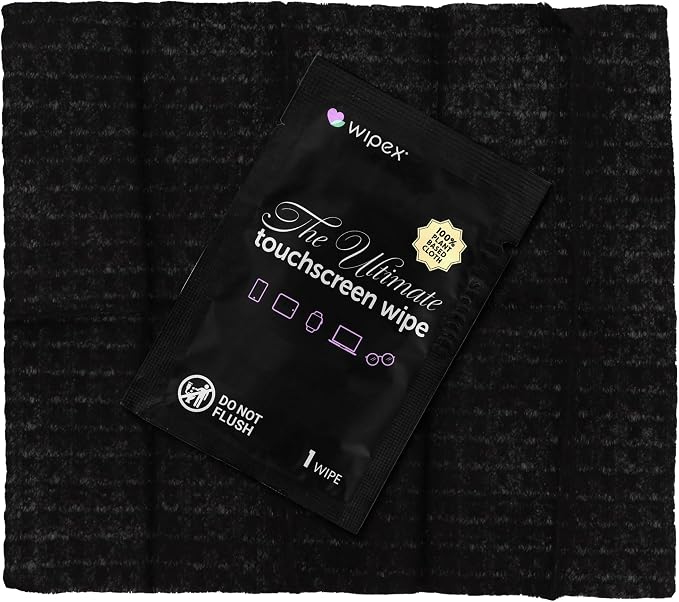 Wipex Screen Wipes for Electronics - 24 Individually Wrapped, Plant-Based Car Screen Cleaner and Computer Screen Wipes, Large Soft Phone Cloth (5.9"x4.92") - (2 Pack)