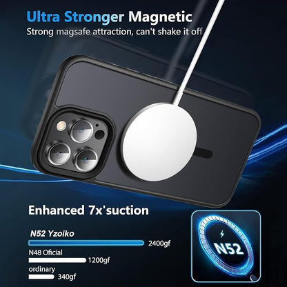 Strong Magnetic for iPhone 16 Pro Max case [10Ft Military-Grade Protection] Compatible with fit MagSafe Shockproof Slim Thin Cover case for iPhone 16 Pro Max 6.9 inch, Black