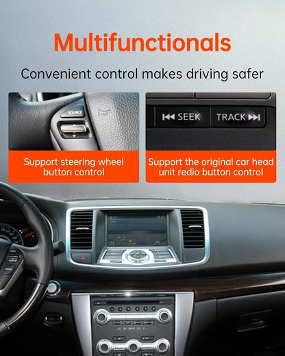 USB Bluetooth 5.3 Car Adapter Compatible for Infiniti,Nissan,GMC,Chevy,Honda,Ford,Mazda Music Interface Connector