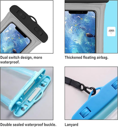 Gartmost 7 Pcs Waterproof Phone Pouch, Universal IPX8 Floating Waterproof Cell Phone Case Dry Bag, Compatible with Most Cell Phone on Market, Waterproof Phone Protector for Beach Swimming