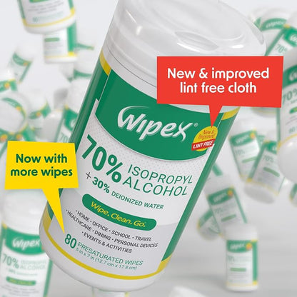 Wipex Alcohol Wipes for Electronics - Tech Wipes (80 Count (Pack of 1))
