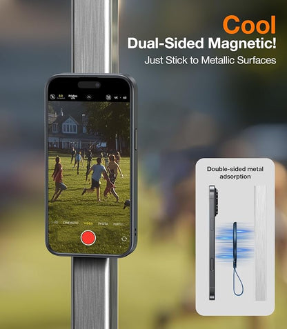 TORRAS 2025 Upgrade (Gen 6.0) Magnetic Phone Grip Holder Kickstand with Braided Strap, Fit for MagSafe Ring Removable, for iPhone 17 16,15, 14, 13 12 Samsung Galaxy, Google, Ostand Ring, Navy Blue
