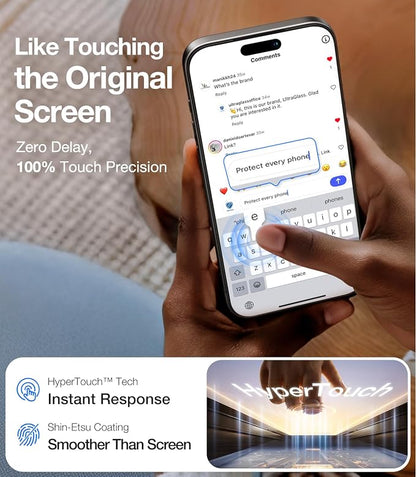 UltraGlass UNBREAK TOP 9H+ Glass for iPhone 16 Pro Max Screen Protector [NO.1 Military Grade Shatterproof] Screen Protector 16 ProMax Tempered Glass [Longest Durable] Full Edge Coverage, 2 Pack