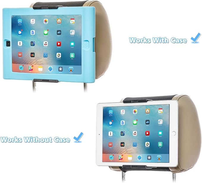 Car Headrest Mount Holder for Tablets and Phones with 5-10.5Inch Screens -Compatible with iPhone iPad Air Mini, Galaxy, Switch 2