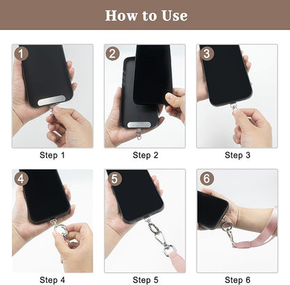 Clip and Go Cell Phone Pouch Lanyard Crossbody with Wallet | Adjustable Strap, Leather Purse Strap, Wrist Strap, For Women
