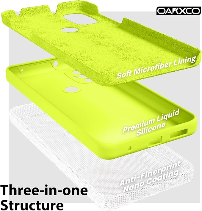 oakxco for Motorola Moto G Power 2022 Phone Case/Moto G Play 2023 Phone Case Liquid Silicone, Neon Bright Solid Color, Thin Slim Soft Rubber Gel Matte TPU Plain Simple Cover for Women,Lime Neon Green