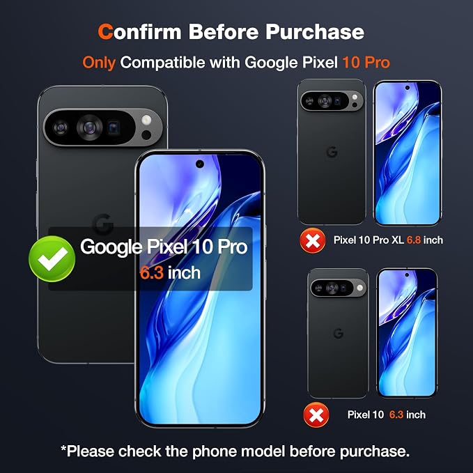 LK 2 Pack for Google Pixel 10 Pro Screen Protector, 2 Pack Camera Lens Protector, Tempered Glass Fit Lens Cutouts Ports, one second Fingerprint Unlock, 0 Bubble, with Easy Installation Tool