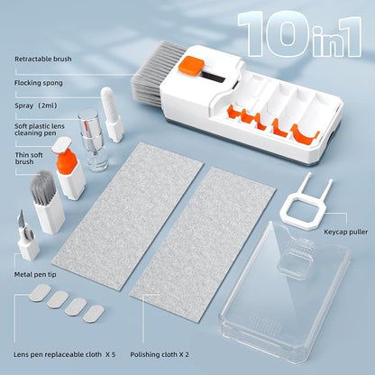 Keyboard Cleaning Kit Laptop Cleaner, All-in-1 Computer Screen Cleaning Brush Tool, Multi-Function PC Accessories Electronic Cleaner Kit Spray for iPhone iPad Macbook Earbud Camera Monitor with Patent