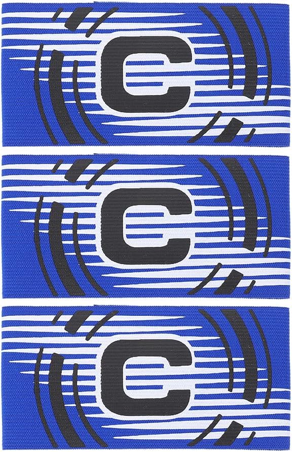 LUOZZY 3pcs Soccer Captain Armband Adjustable Football Basketball Player Armband Team Leader Armlets Elastic Arm Bands, Blue