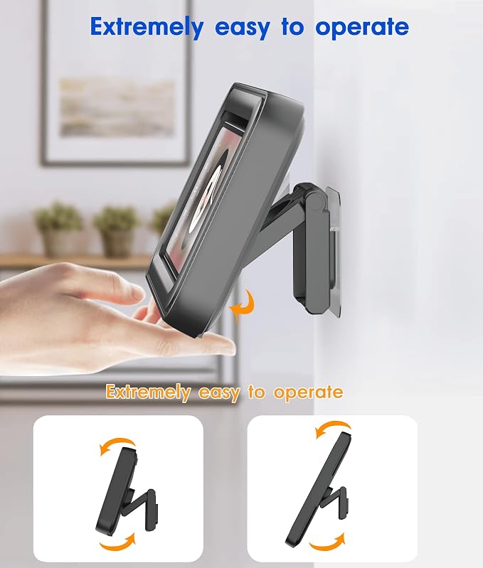 Mistriddle Waterproof Shower Phone Holder with 360° Rotation, Angle Adjustable, Enhanced Sound Quality, Wall Mounted Phone Holder for Bathroom Mirror Bathtub Kitchen, Up to 7 Inch (Black)