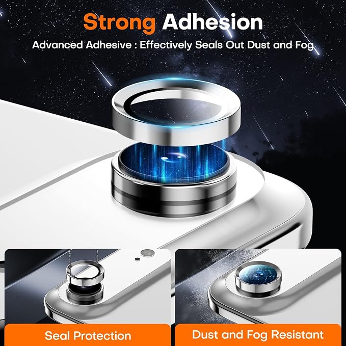 Camera Lens Protector for iPhone Air,Tempered Glass Metal Individual Camera Cover Screen[Anti-drop] Case Friendly- Cloud White