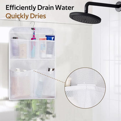 MISSLO Shower Caddy Organizer 5 Pockets Roll up Hanging Bathroom Accessories Storage for Camper, RV, Gym, Cruise, Cabin, College Dorm Shower, Small
