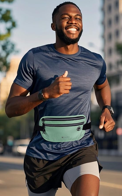 Slim Running Belt for Women Men Runners Fanny Packs With Phone Holder Hidden Pockets Exercise Waist Bag for Marathon Workout