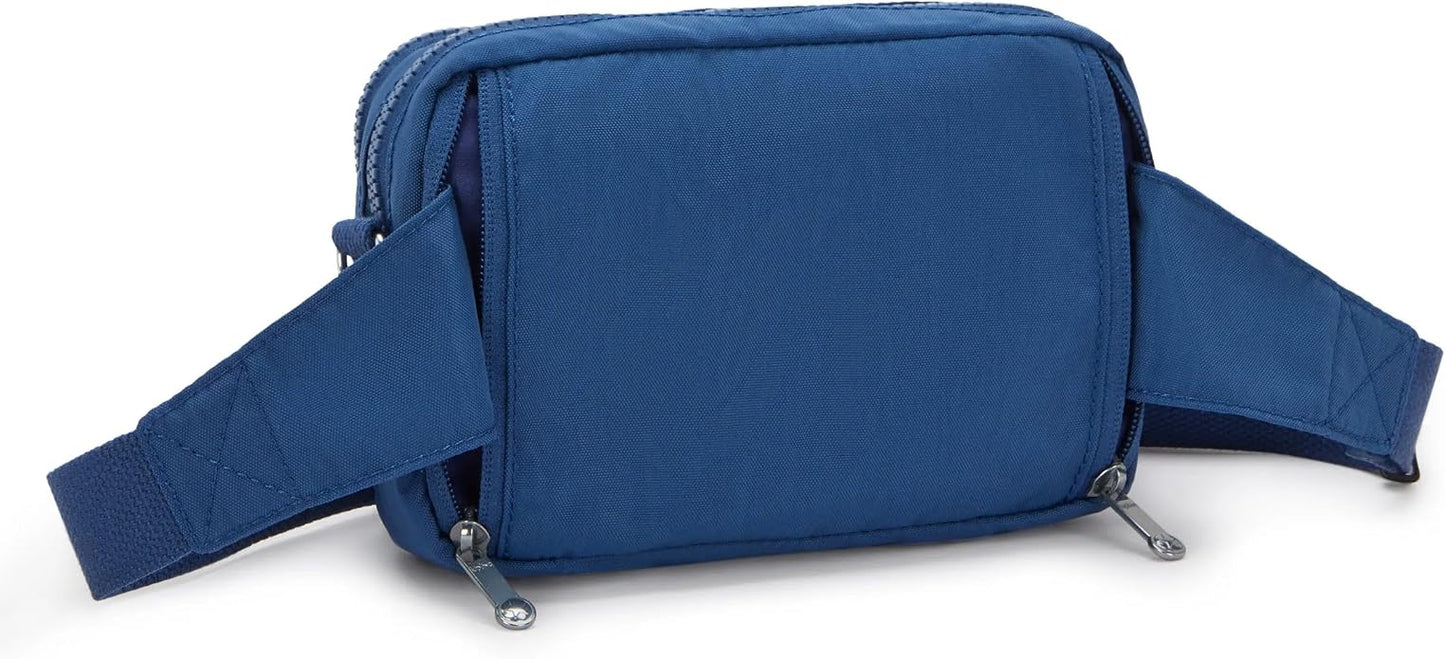 Kipling Women’s Abanu Multi Crossbody Bag, Lightweight, Adjustable Nylon Waist Pack with Multi-Compartment Zip Pockets
