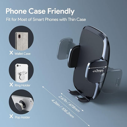 Phone Mount for Car [6.2in Flexible Arm] Cell Phone Holder for Windshield Dashboard [Washable Strong Suction] Automotive Accessories Car Mount for iPhone Android Smartphone Universal Cradles