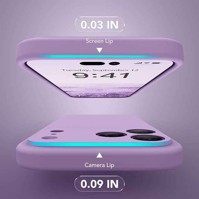 Magnetic for iPhone 17 Pro Max Case, Compatible with MagSafe, [Full Camera Protection][Screen Protector] Silicone Shockproof Protective Phone Case for iPhone 17 Pro Max 6.9", Light Purple