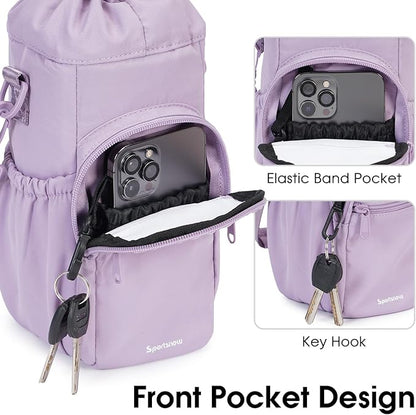 sportsnew Water Bottle Holder with Strap 32oz 40oz Insulated Water Bottle Carrier Sling Bag with Phone Pocket Crossbody