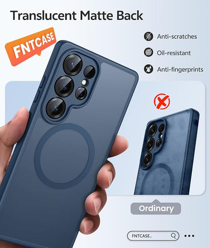 FNTCASE for Samsung Galaxy S26 Ultra Case, Compatible with Magsafe Blue | Screen Protector, Full Camera Protection, Translucent Matte, 14FT Military Grade Drop Proof, Protective Phone Cover