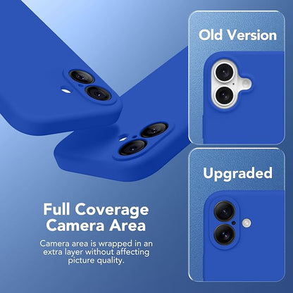 Magnetic for iPhone 16 Case, Compatible with MagSafe, [Screen Protector + Full Camera Protection], Silicone Shockproof Anti-Scratch Protective Phone Case for iPhone 16 6.1", Klein Blue