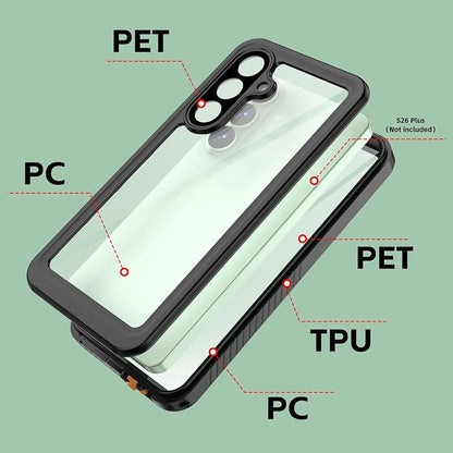 for Samsung Galaxy S26 Plus Waterproof Case, Military-Grade Full Body Defense: IP68 Underwater Protection, Built-in Screen Protector & Camera Lens Cover, 10FT Waterproof Shockproof Dustproof.