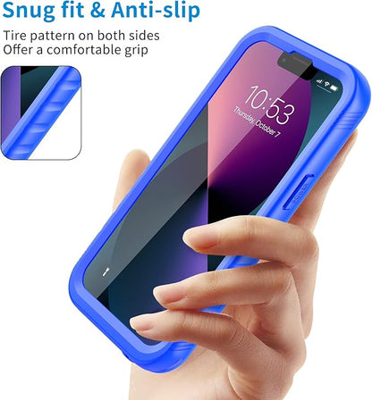 SPORTLINK Compatible with iPhone 13 Pro Waterproof Case - Full Body Shockproof Dustproof Phone Screen Protector Rugged Waterproof Case for iPhone 13 Pro 6.1 Inches Blue