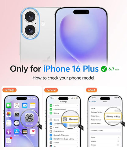 FNTCASE for iPhone 16 Plus Case: [Compatible with Magsafe] Translucent Matte Cases with [Full Camera Protection] [Screen Protector] Military Grade Shockproof Protective Phone Cover - Light Purple