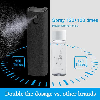walrfid Screen Cleaner Touchscreen Mist Spray, walrfid Cleaning Kit for Electronic Smart Phone TV, Laptop, Tablet, PC, Computer LCD Flat Screens, Compatible with iPhone iPad MacBook Pro - Black