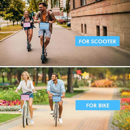 Bike Handlebar Bag - Front Basket with Bike Phone Mount, Bicycle Cooler Pouch Pack for Kids Girls Boys Men Women