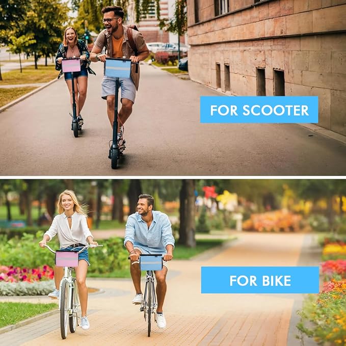 Bike Handlebar Bag - Front Basket with Bike Phone Mount, Bicycle Cooler Pouch Pack for Kids Girls Boys Men Women