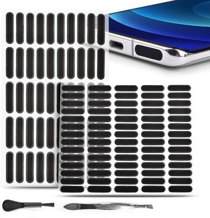 120Pcs Phone Speaker Cover Phone Speaker Dustproof Stickers Phone Speaker Dust Protector Cover Anti Dust Sticker Speaker Dust-Proof Cover Kit with Cleaning Brush & Tweezer
