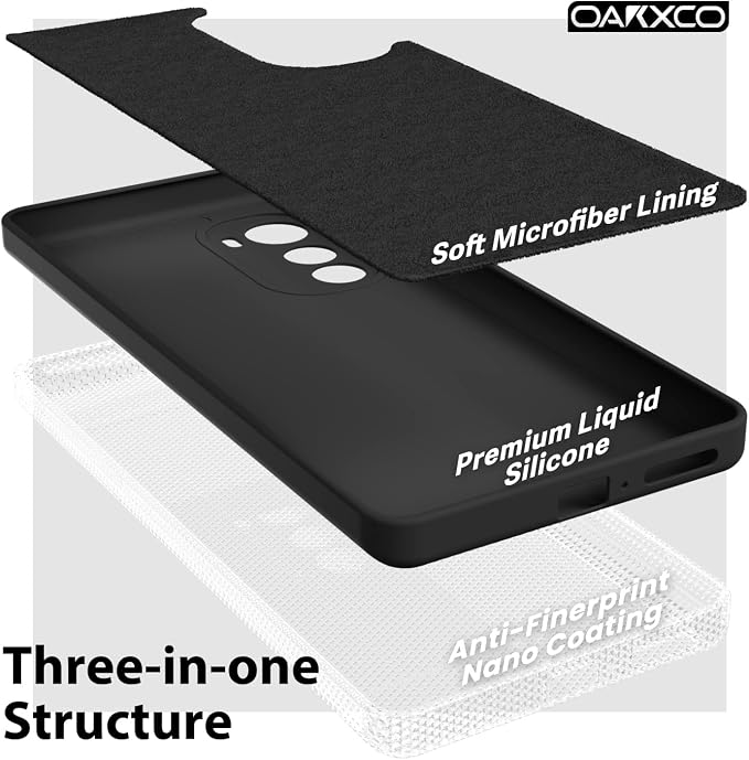 oakxco for Moto Edge Plus 2022/Edge Plus 5G UW 2022 Phone Case Liquid Silicone, Cute Thin Slim Soft Rubber TPU Plain Smooth Gel Cover for Women Girl, Matte Solid Protective & Shockproof, Black
