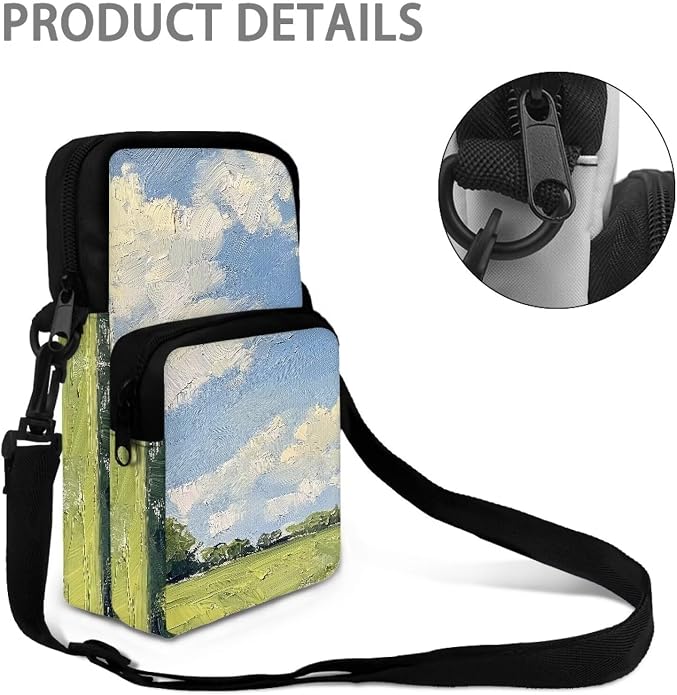 Men's Crossbody Bag, Small Cell Phone Wallet, Women's Shoulder Handbag, Travel Gym Bag