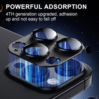 Korecase Camera Lens Protector for iPhone 16 Pro Max/iPhone 16 Pro Metal Tempered Glass Camera Cover Film, Rear Lens Case Friendly for iPhone 16Pro/ iPhone 16Pro Max,Black Titanium