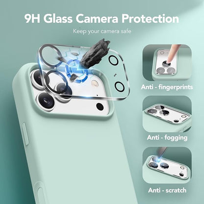 GONEZ Magnetic for iPhone 17 Pro Max Case, Compatible with MagSafe, [Screen Protector + Camera Lens Protector], Liquid Silicone Anti-Scratch Shockproof Protective Phone Case 6.9 inch, Mint Green