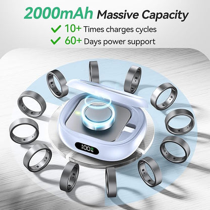 Tensea Portable Charging Case Compatible with Oura Ring Gen 4 & Gen 3, 2000mAh Wireless Power Station, Universal Fit, 30-Day Runtime Charger Accessories (Official Charger NOT Included)