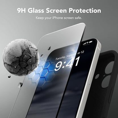 Magnetic for iPhone 17 Case, Compatible with MagSafe, [Full Camera Protection][Screen Protector] Silicone Shockproof Protective Phone Case for iPhone 17 6.3", Black