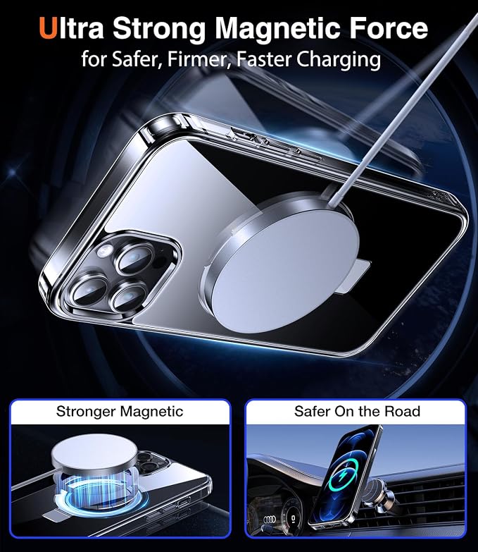 Chicfun 3-in-1 [Magnetic+Kickstand+Ring Holder] for iPhone 12 Pro Max Case Stand Ring Holder Compatible with MagSafe, Military Shockproof Protective Matte iPhone 12 Pro Max Phone Case Kickstand Cover