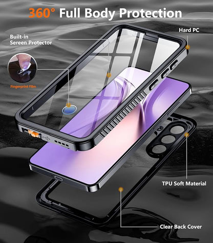 Temdan Designed for Samsung Galaxy S26 Case Waterproof, Built-in Lens & Screen Protector Military Shockproof Dropproof IP68 Underwater Full Body Phone Case for Galaxy S26 5G 6.3"-Black (2026)