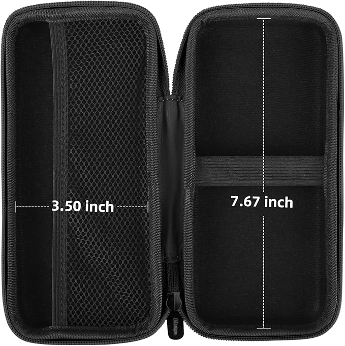 iMangoo Travel Essential Electronics Organizer Pouch Charger Case Shockproof Dual Zipper Power Bank Cables Tech Accessories Purse, Men & Women Travel Must Have Storage Bag, 8.5x4.5x2 inch Black